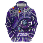 Custom Australia NAIDOC Week 2024 Zip Hoodie Melbourne Storm Mascot Keep The Fire Burning