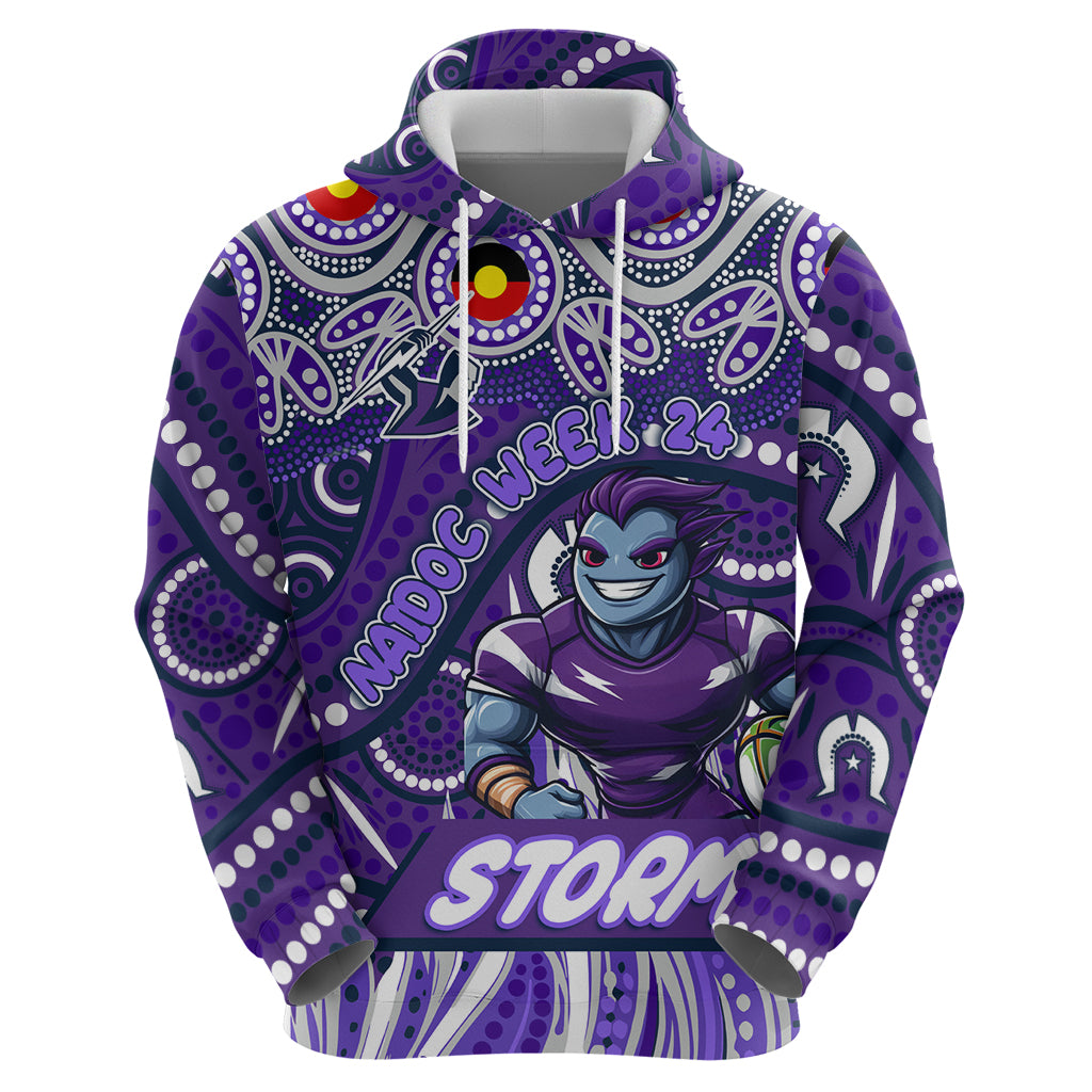 Custom Australia NAIDOC Week 2024 Zip Hoodie Melbourne Storm Mascot Keep The Fire Burning