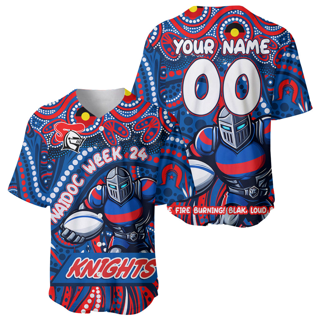 Custom Australia NAIDOC Week 2024 Baseball Jersey Newcastle Knights Mascot Keep The Fire Burning