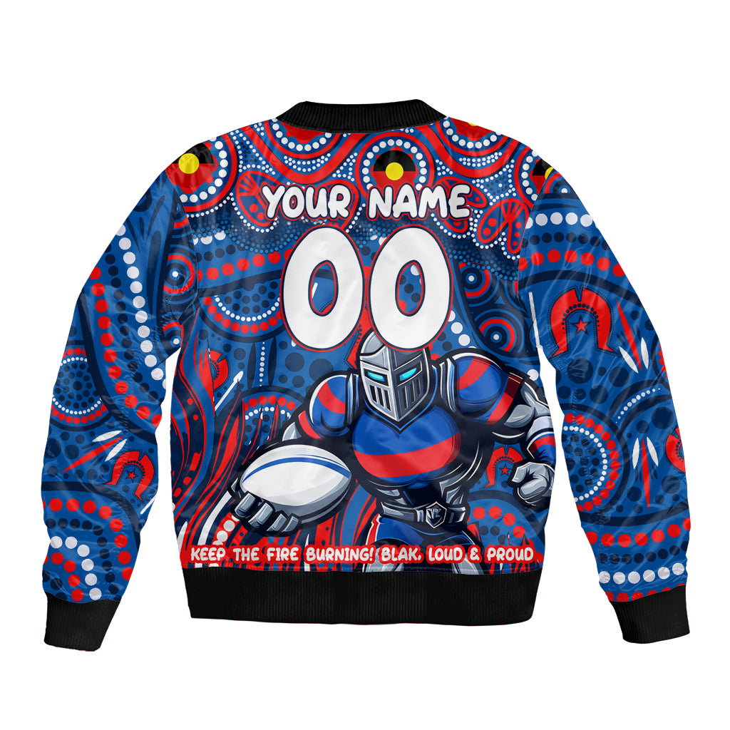 Custom Australia NAIDOC Week 2024 Bomber Jacket Newcastle Knights Mascot Keep The Fire Burning
