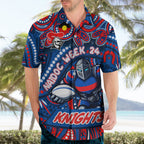 Custom Australia NAIDOC Week 2024 Hawaiian Shirt Newcastle Knights Mascot Keep The Fire Burning