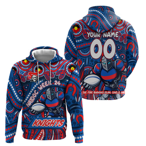 Custom Australia NAIDOC Week 2024 Hoodie Newcastle Knights Mascot Keep The Fire Burning