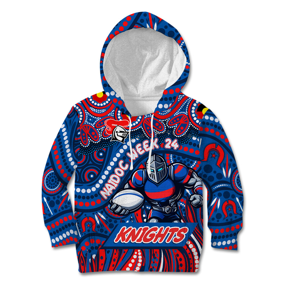 Custom Australia NAIDOC Week 2024 Kid Hoodie Newcastle Knights Mascot Keep The Fire Burning