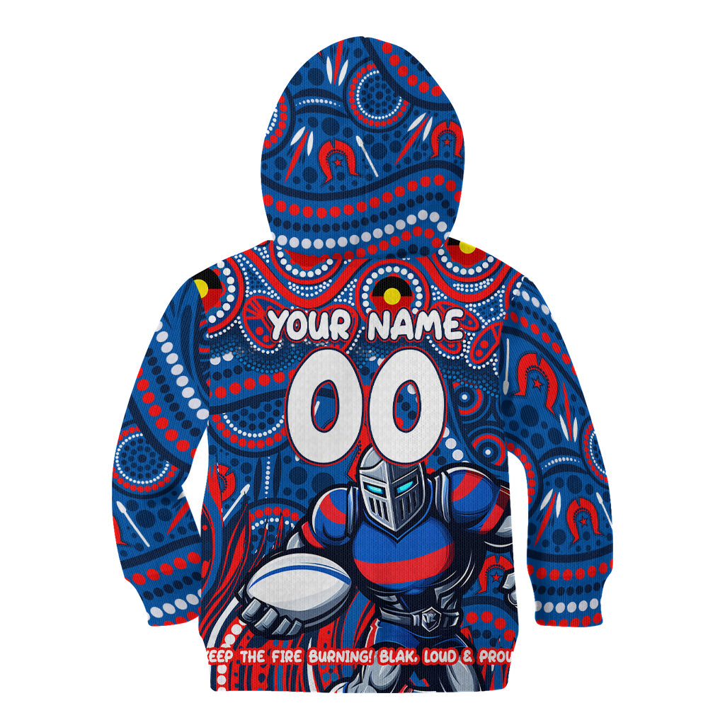 Custom Australia NAIDOC Week 2024 Kid Hoodie Newcastle Knights Mascot Keep The Fire Burning