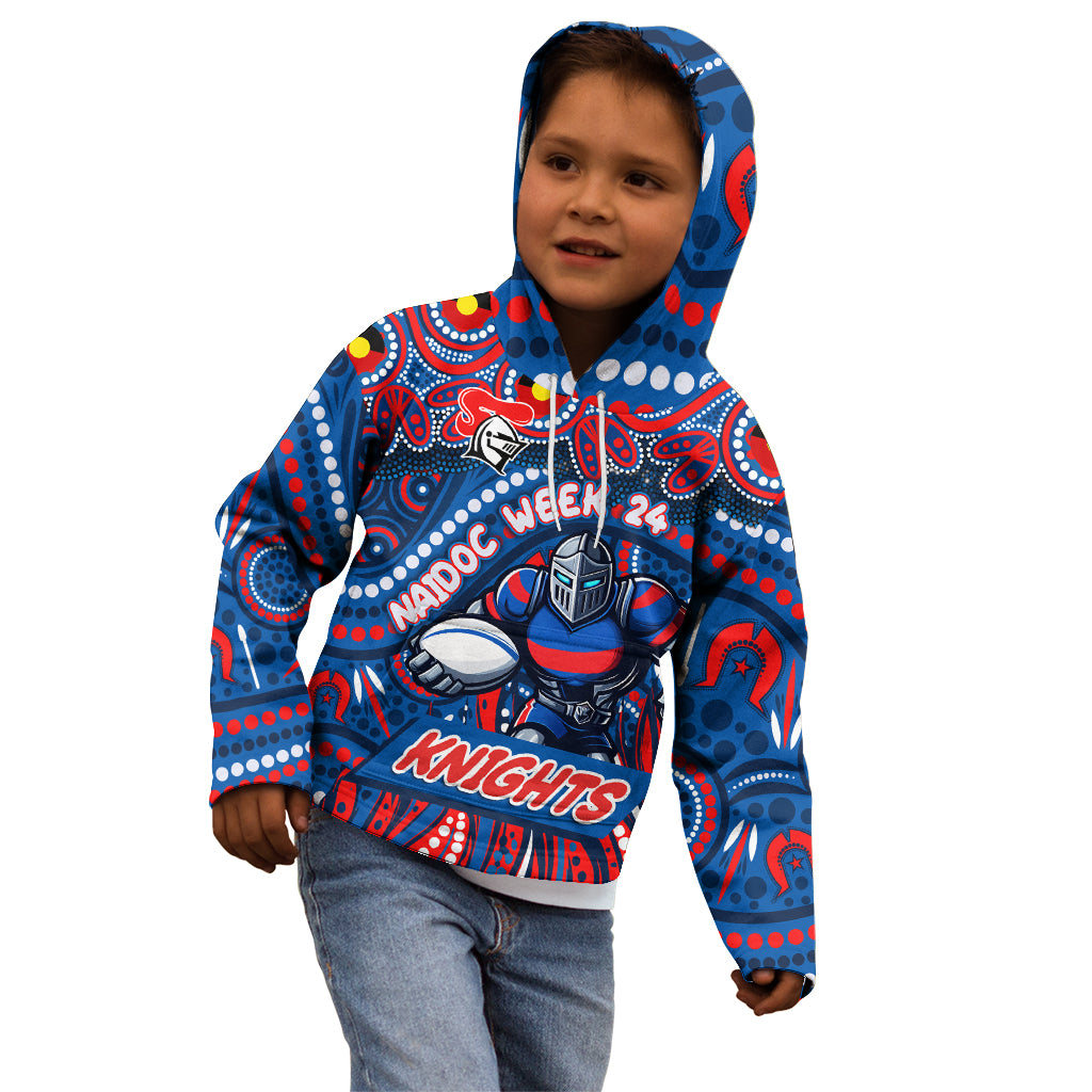 Custom Australia NAIDOC Week 2024 Kid Hoodie Newcastle Knights Mascot Keep The Fire Burning