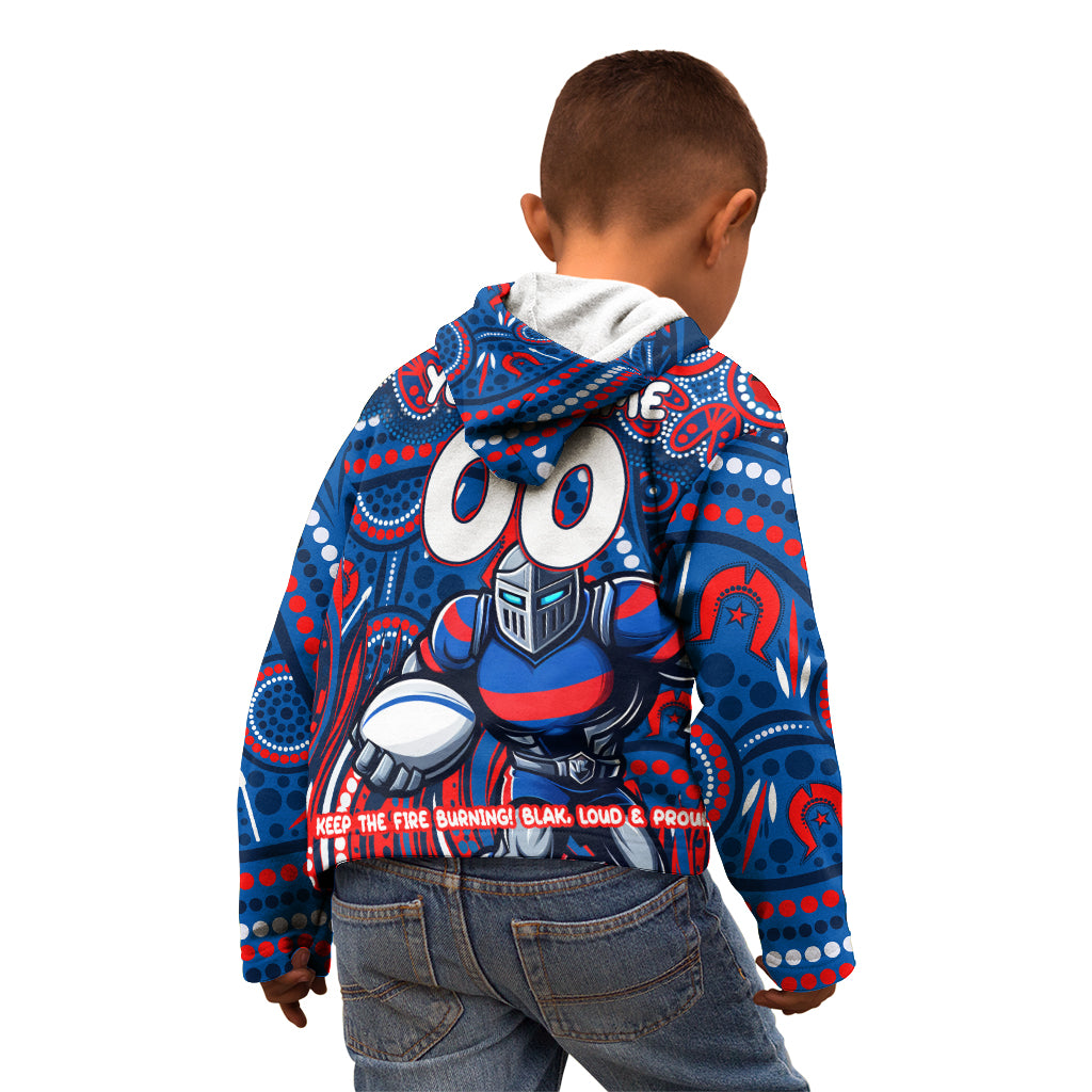 Custom Australia NAIDOC Week 2024 Kid Hoodie Newcastle Knights Mascot Keep The Fire Burning