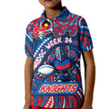 Custom Australia NAIDOC Week 2024 Kid Polo Shirt Newcastle Knights Mascot Keep The Fire Burning