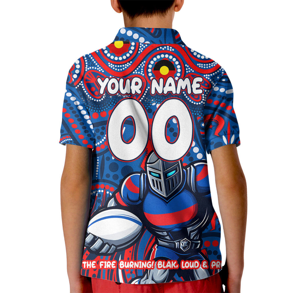 Custom Australia NAIDOC Week 2024 Kid Polo Shirt Newcastle Knights Mascot Keep The Fire Burning