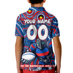 Custom Australia NAIDOC Week 2024 Kid Polo Shirt Newcastle Knights Mascot Keep The Fire Burning