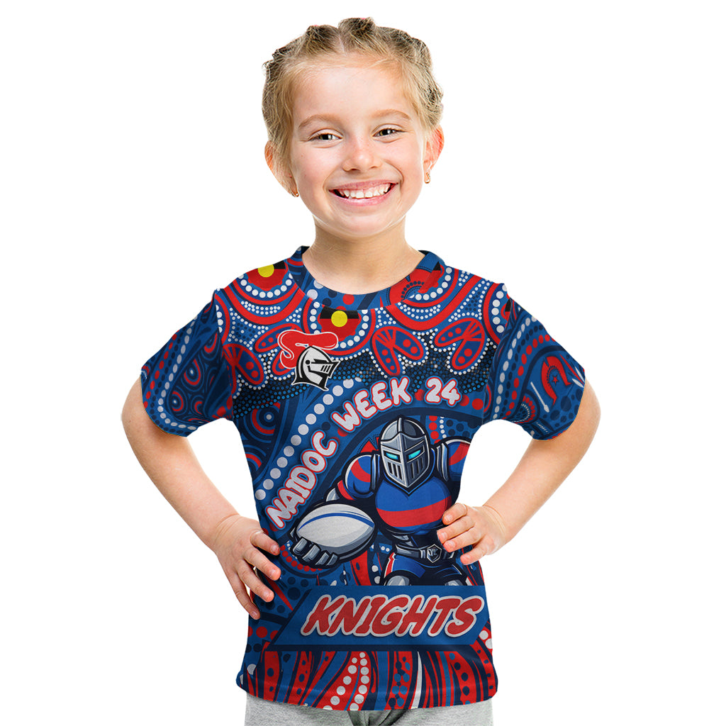 Custom Australia NAIDOC Week 2024 Kid T Shirt Newcastle Knights Mascot Keep The Fire Burning