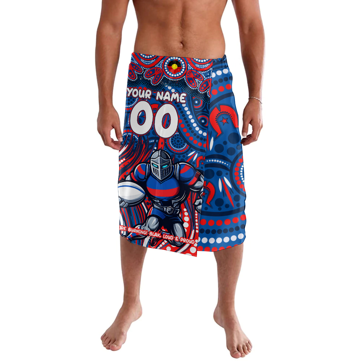 Custom Australia NAIDOC Week 2024 Lavalava Newcastle Knights Mascot Keep The Fire Burning