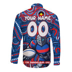 Custom Australia NAIDOC Week 2024 Long Sleeve Button Shirt Newcastle Knights Mascot Keep The Fire Burning