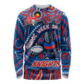 Custom Australia NAIDOC Week 2024 Long Sleeve Shirt Newcastle Knights Mascot Keep The Fire Burning