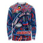 Custom Australia NAIDOC Week 2024 Long Sleeve Shirt Newcastle Knights Mascot Keep The Fire Burning