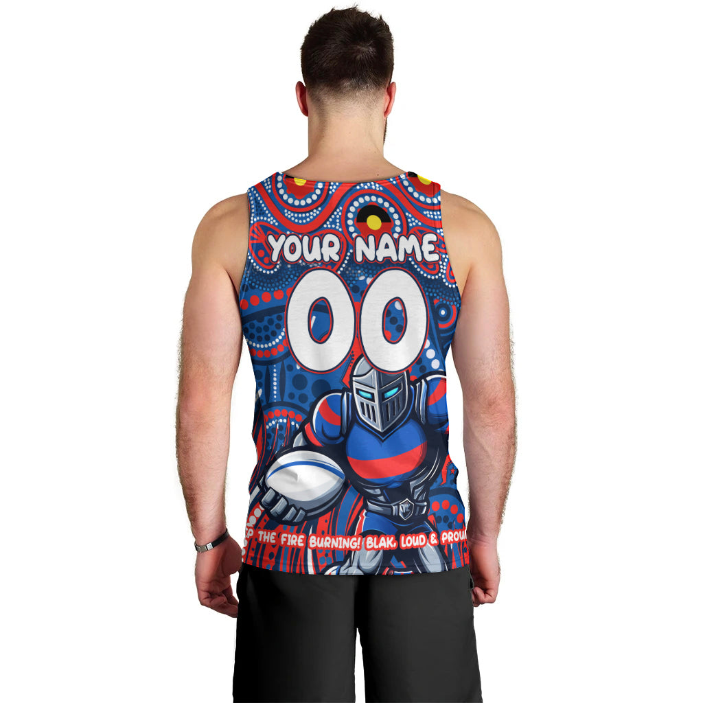 Custom Australia NAIDOC Week 2024 Men Tank Top Newcastle Knights Mascot Keep The Fire Burning