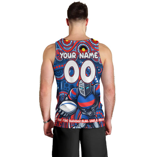 Custom Australia NAIDOC Week 2024 Men Tank Top Newcastle Knights Mascot Keep The Fire Burning