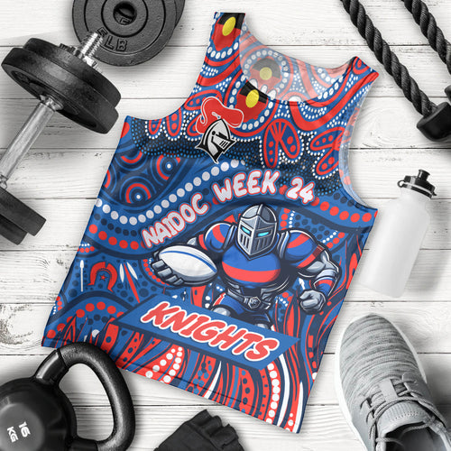 Custom Australia NAIDOC Week 2024 Men Tank Top Newcastle Knights Mascot Keep The Fire Burning