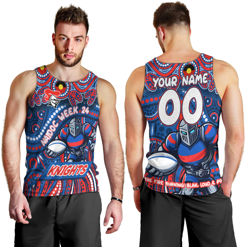 Custom Australia NAIDOC Week 2024 Men Tank Top Newcastle Knights Mascot Keep The Fire Burning