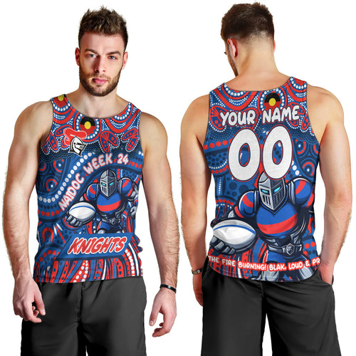 Custom Australia NAIDOC Week 2024 Men Tank Top Newcastle Knights Mascot Keep The Fire Burning