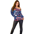 Custom Australia NAIDOC Week 2024 Off Shoulder Sweater Newcastle Knights Mascot Keep The Fire Burning