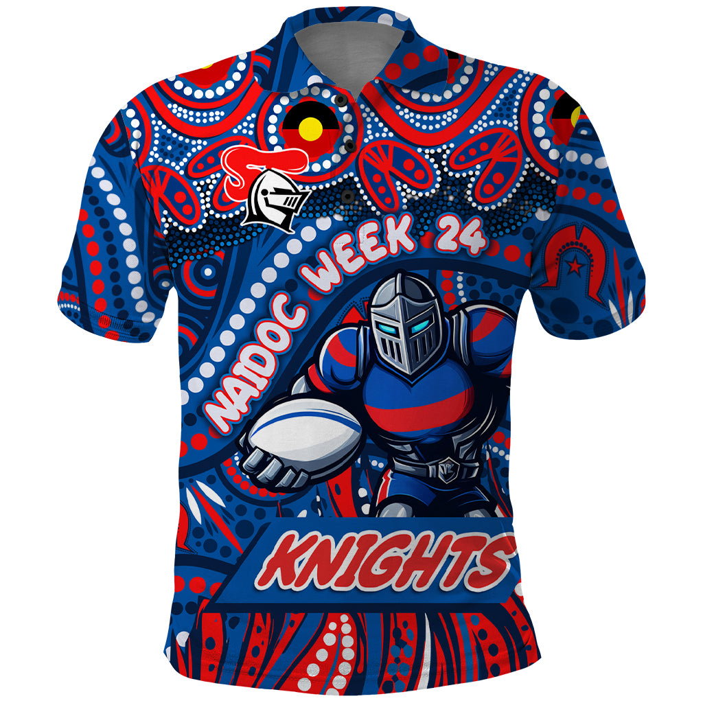 Custom Australia NAIDOC Week 2024 Polo Shirt Newcastle Knights Mascot Keep The Fire Burning