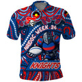 Custom Australia NAIDOC Week 2024 Polo Shirt Newcastle Knights Mascot Keep The Fire Burning