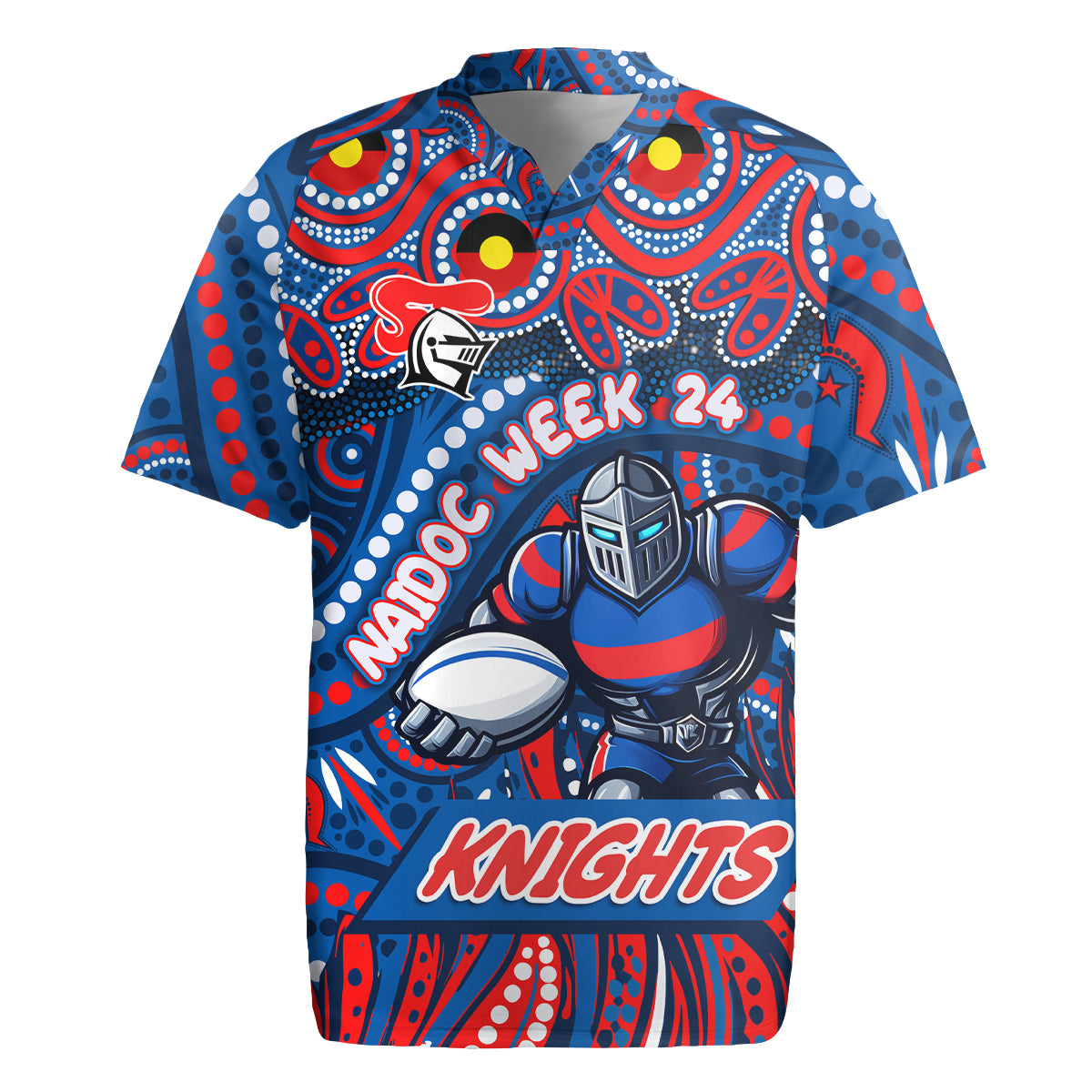 Custom Australia NAIDOC Week 2024 Rugby Jersey Newcastle Knights Mascot Keep The Fire Burning