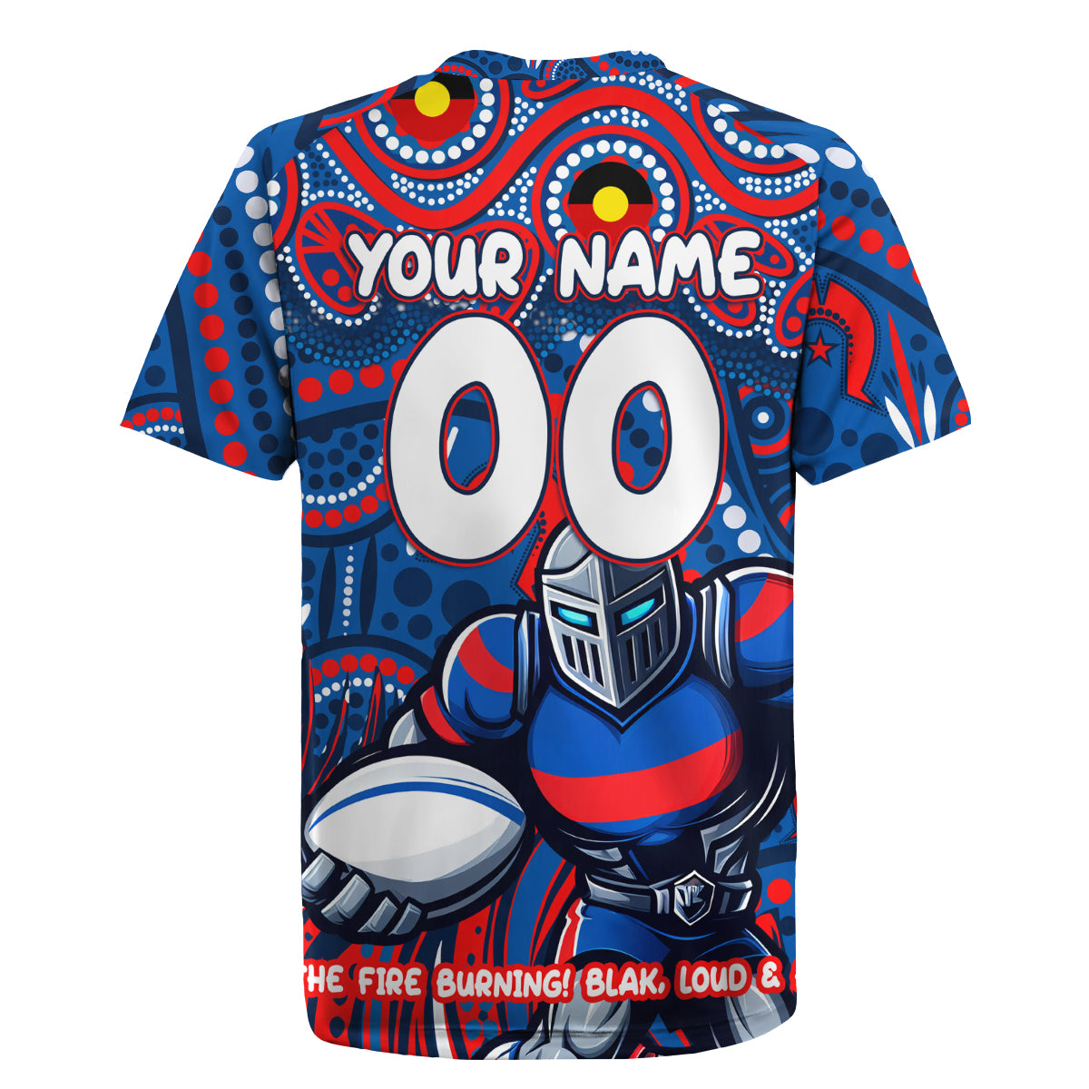 Custom Australia NAIDOC Week 2024 Rugby Jersey Newcastle Knights Mascot Keep The Fire Burning