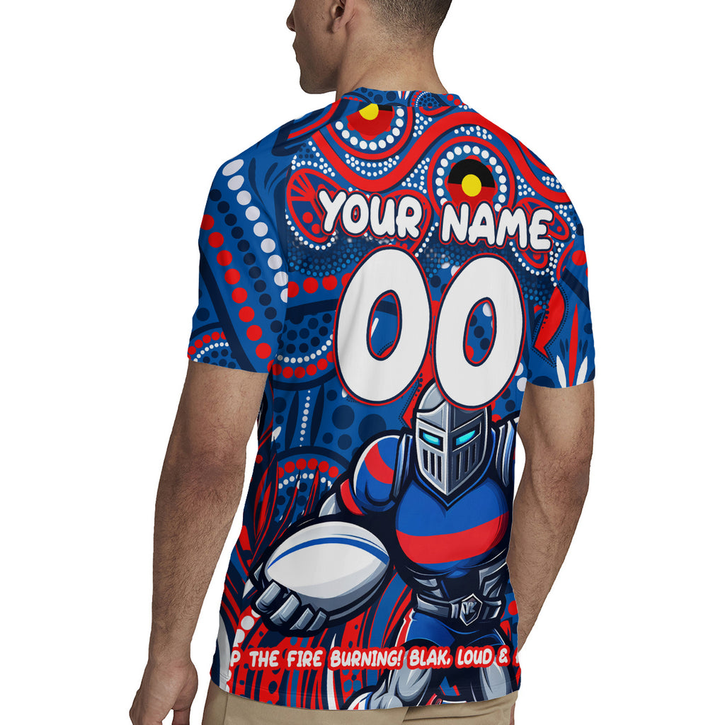 Custom Australia NAIDOC Week 2024 Rugby Jersey Newcastle Knights Mascot Keep The Fire Burning