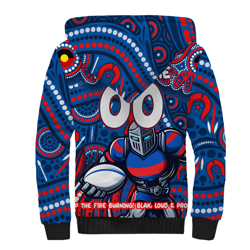 Custom Australia NAIDOC Week 2024 Sherpa Hoodie Newcastle Knights Mascot Keep The Fire Burning