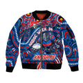 Custom Australia NAIDOC Week 2024 Sleeve Zip Bomber Jacket Newcastle Knights Mascot Keep The Fire Burning