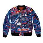 Custom Australia NAIDOC Week 2024 Sleeve Zip Bomber Jacket Newcastle Knights Mascot Keep The Fire Burning
