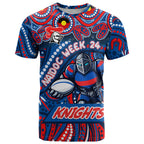 Custom Australia NAIDOC Week 2024 T Shirt Newcastle Knights Mascot Keep The Fire Burning