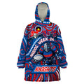 Custom Australia NAIDOC Week 2024 Wearable Blanket Hoodie Newcastle Knights Mascot Keep The Fire Burning