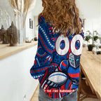 Custom Australia NAIDOC Week 2024 Women Casual Shirt Newcastle Knights Mascot Keep The Fire Burning