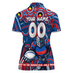 Custom Australia NAIDOC Week 2024 Women Polo Shirt Newcastle Knights Mascot Keep The Fire Burning