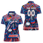 Custom Australia NAIDOC Week 2024 Women Polo Shirt Newcastle Knights Mascot Keep The Fire Burning