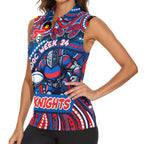 Custom Australia NAIDOC Week 2024 Women Sleeveless Polo Shirt Newcastle Knights Mascot Keep The Fire Burning