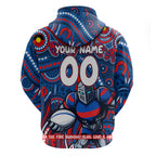 Custom Australia NAIDOC Week 2024 Zip Hoodie Newcastle Knights Mascot Keep The Fire Burning