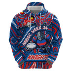 Custom Australia NAIDOC Week 2024 Zip Hoodie Newcastle Knights Mascot Keep The Fire Burning