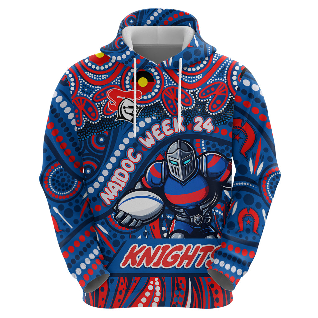 Custom Australia NAIDOC Week 2024 Zip Hoodie Newcastle Knights Mascot Keep The Fire Burning