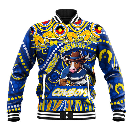 Custom Australia NAIDOC Week 2024 Baseball Jacket Cowboys Mascot Keep The Fire Burning
