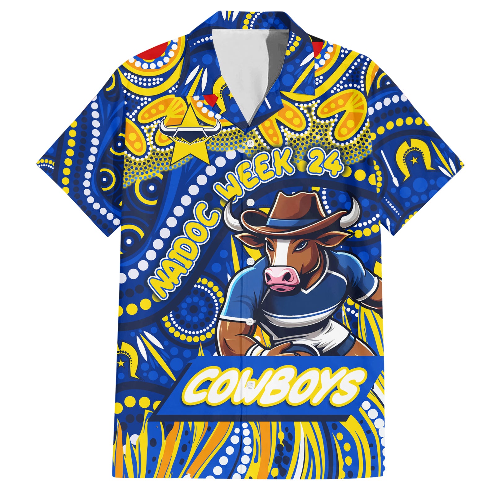 Custom Australia NAIDOC Week 2024 Hawaiian Shirt Cowboys Mascot Keep The Fire Burning