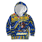 Custom Australia NAIDOC Week 2024 Kid Hoodie Cowboys Mascot Keep The Fire Burning