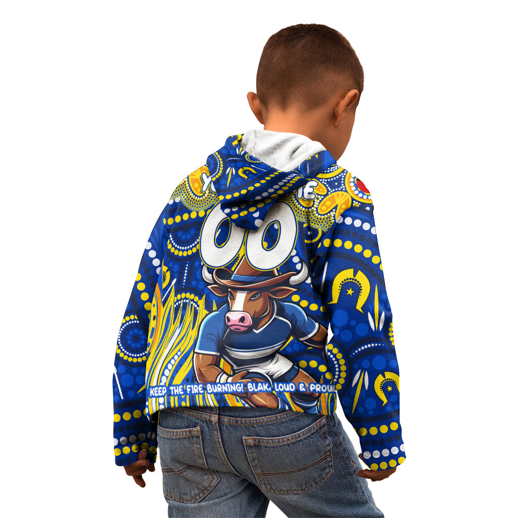 Custom Australia NAIDOC Week 2024 Kid Hoodie Cowboys Mascot Keep The Fire Burning
