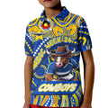 Custom Australia NAIDOC Week 2024 Kid Polo Shirt Cowboys Mascot Keep The Fire Burning