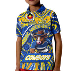 Custom Australia NAIDOC Week 2024 Kid Polo Shirt Cowboys Mascot Keep The Fire Burning