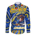 Custom Australia NAIDOC Week 2024 Long Sleeve Button Shirt Cowboys Mascot Keep The Fire Burning