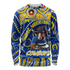 Custom Australia NAIDOC Week 2024 Long Sleeve Shirt Cowboys Mascot Keep The Fire Burning