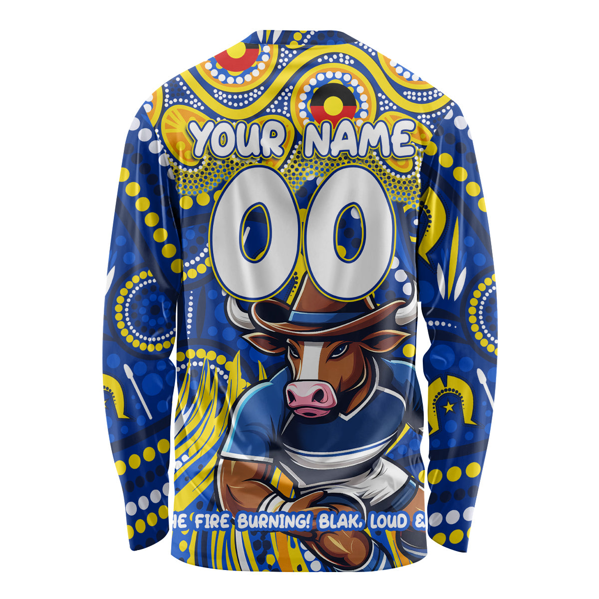 Custom Australia NAIDOC Week 2024 Long Sleeve Shirt Cowboys Mascot Keep The Fire Burning